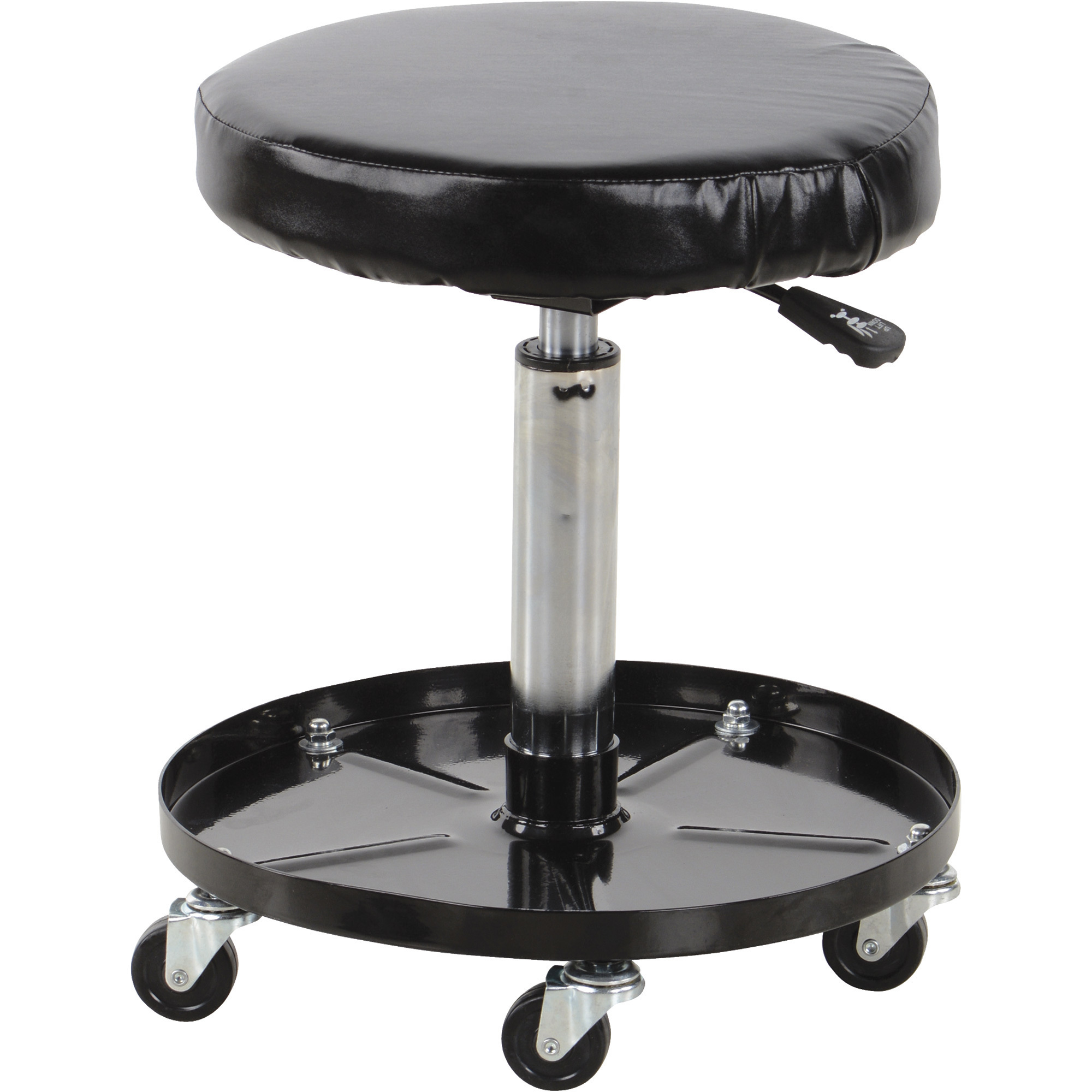 Vestil Ergonomic Assembly Worker Stool - Foamed Polyurethane, Casters, 300-Lb. Capacity, Pneumatic Height Adjustment, Model# WLPS-2